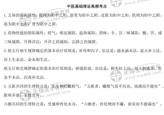 中醫(yī)基礎(chǔ)理論高頻考點(diǎn) 中醫(yī)基礎(chǔ)理論高頻考點(diǎn)