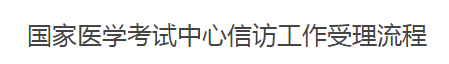 國家醫(yī)學考試中心信訪工作受理流程