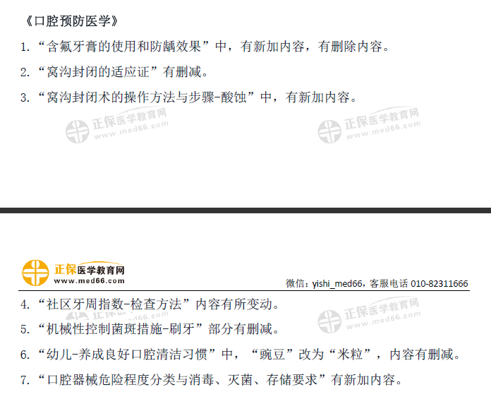 2021口腔預防醫(yī)學核心變動