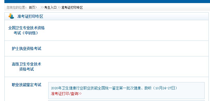 中國衛(wèi)生人才網(wǎng)2021衛(wèi)生專業(yè)技術(shù)資格考試準(zhǔn)考證打印入口