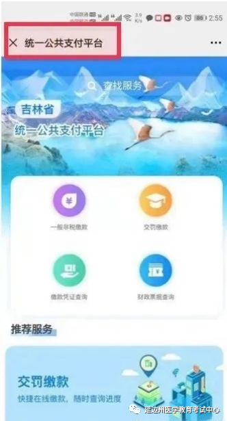 進入“統(tǒng)一公共支付平臺” 進入“統(tǒng)一公共支付平臺”