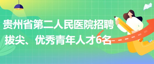 貴州省第二人民醫(yī)院招聘拔尖人才1名、優(yōu)秀青年人才5名