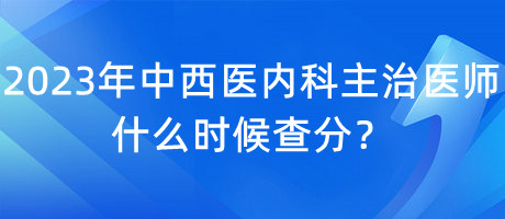 2023年中西醫(yī)內(nèi)科主治醫(yī)師什么時候查分？