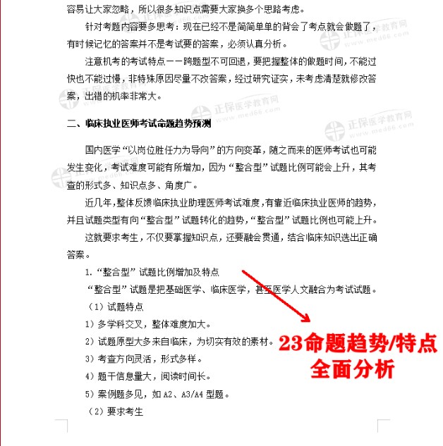 臨床執(zhí)業(yè)醫(yī)師為例-命題趨勢(shì)預(yù)測(cè)截圖