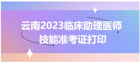 云南2023臨床助理醫(yī)師技能準(zhǔn)考證打印