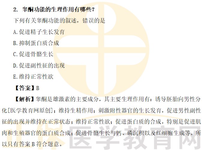 睪酮功能的生理作用有哪些？