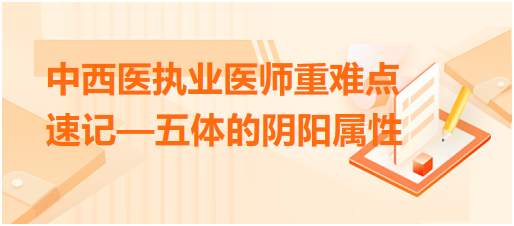 中西醫(yī)執(zhí)業(yè)醫(yī)師重難點(diǎn)速記—五體的陰陽屬性 中西醫(yī)執(zhí)業(yè)醫(yī)師重難點(diǎn)速記—五體的陰陽屬性