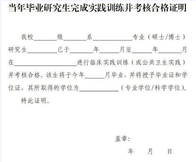 附件4：當年畢業(yè)研究生完成實踐訓練并考核合格證明