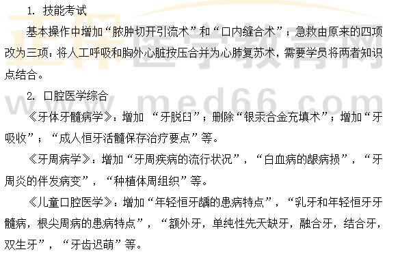 2024口腔執(zhí)業(yè)助理醫(yī)師考試大綱變動(dòng)（技能考試）